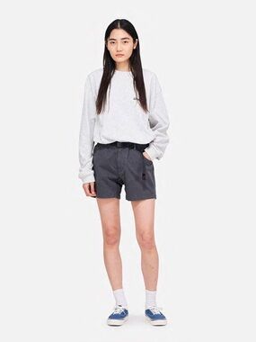 Women’s Casual Elastic Waist Shorts in Charcoal